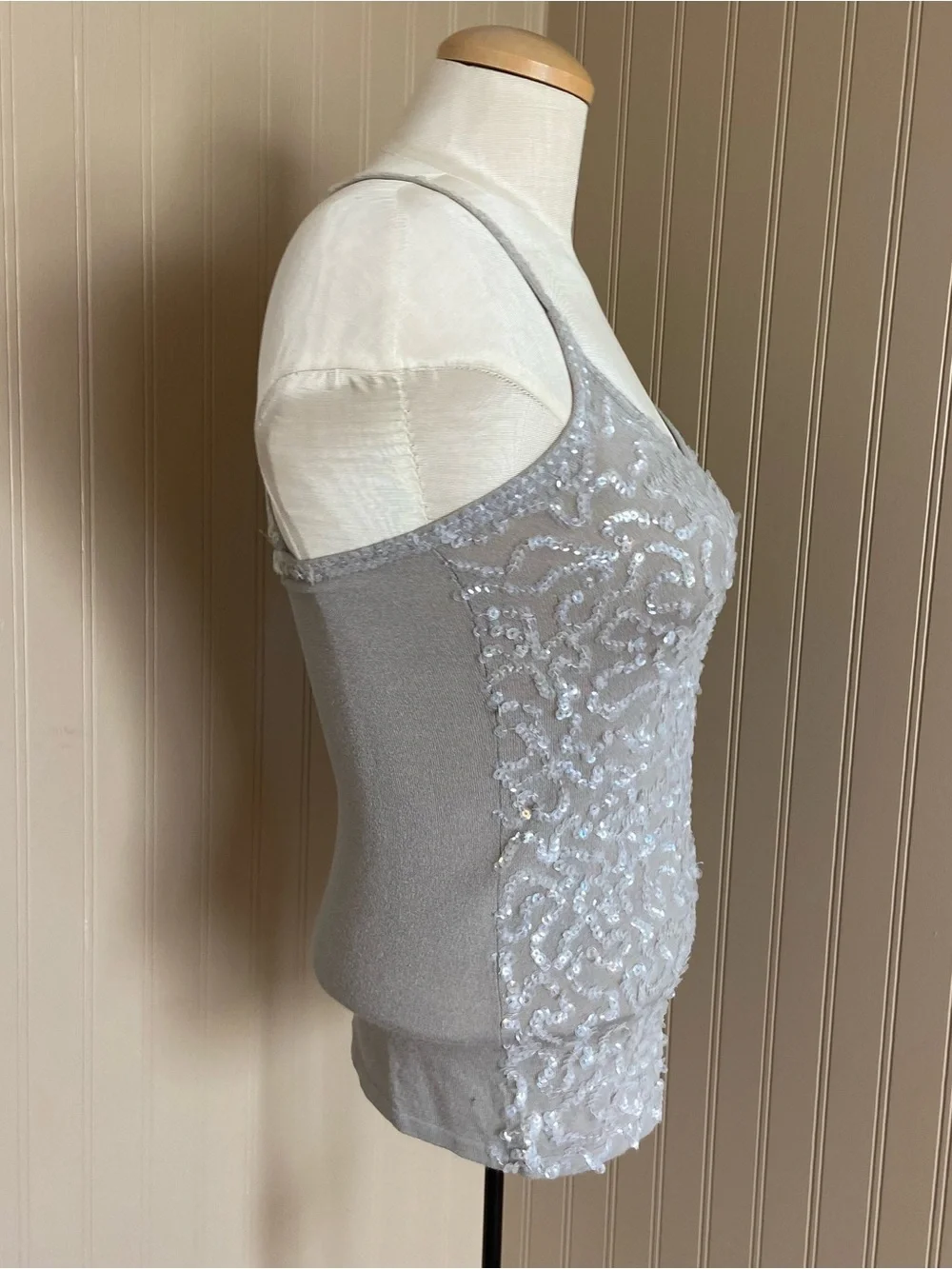 Y2K Vintage Smart Set Sequins Super Stretchy Tank Top Women’s Medium - Picture 4 of 7